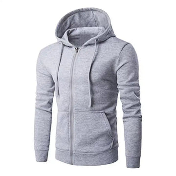 Moletom Masculino Slim Fit com Zíper e Capuz