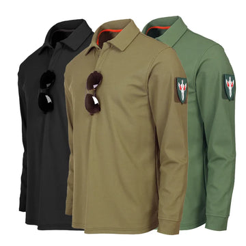 Camisa Polo Masculina Manga Longa Secagem Rápida