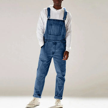Macacão Jeans Masculino com Bolsos - Streetwear
