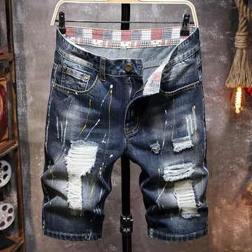 Shorts Jeans Rasgados Masculinos - Estilo Moderno