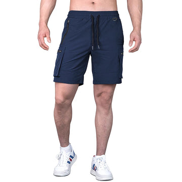 Shorts Esportivos Masculinos com Cordão e Estiramento