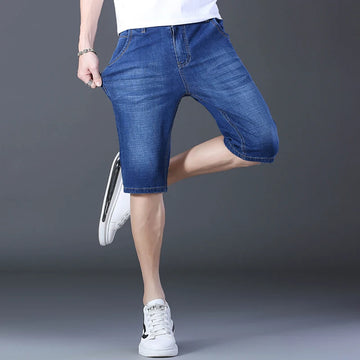 Shorts Jeans Masculino Estilo Rua com Elástico