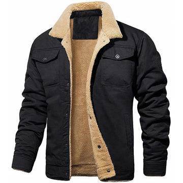 Jaqueta de Lã Masculina Inverno Casual Quente