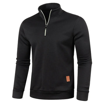 Pulôver Masculino de Gola Alta com Meio Zíper