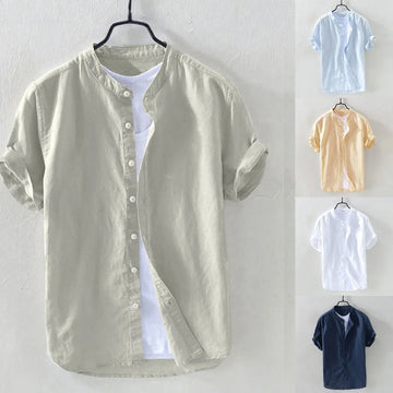 Camisa Masculina de Linho e Algodão - Casual e Confortável
