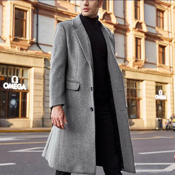 Casaco Masculino Britânico Longo e Elegante
