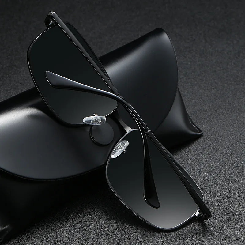 Classical Retro Polarized Sunglasses Men Brand Designer Sun Glasses men Male Square Metail Frame Eyewear Driving Oculos de sol