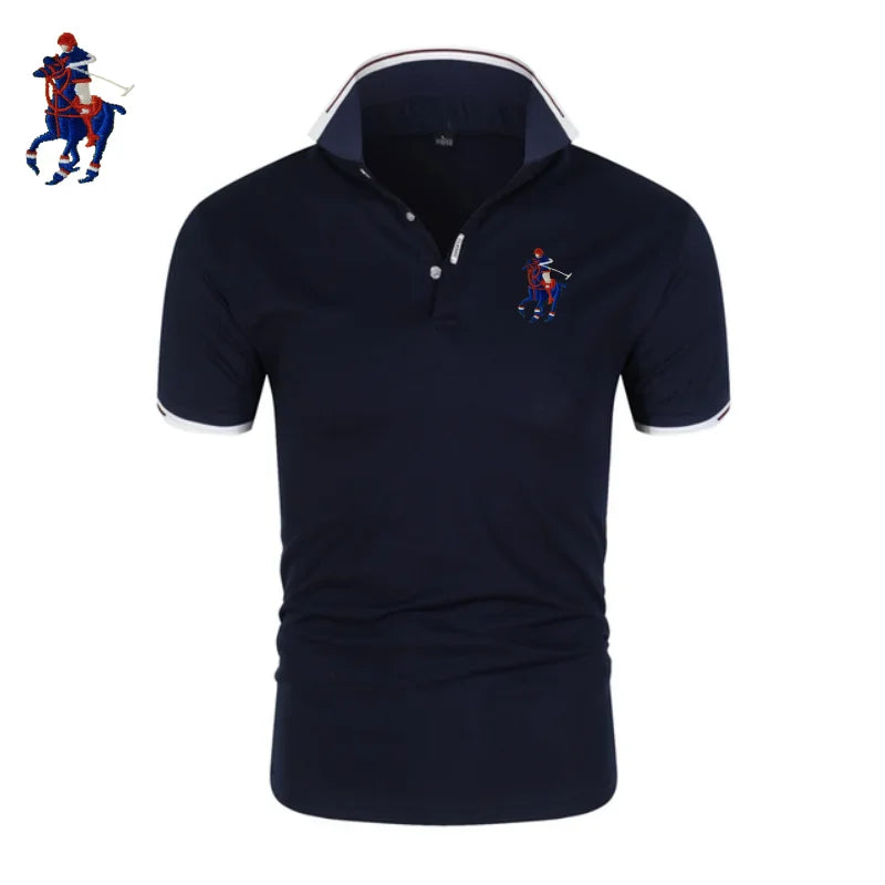 Camisa Polo Masculina Bordada de Algodão - Luxo e Conforto