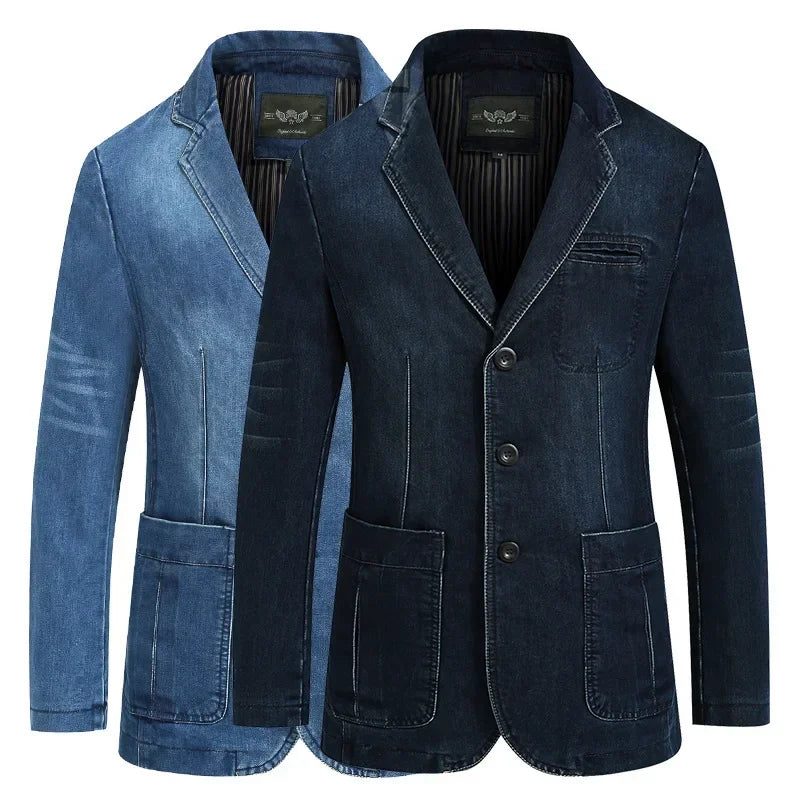 Blazer Masculino de Algodão Denim - Casual e Elegante