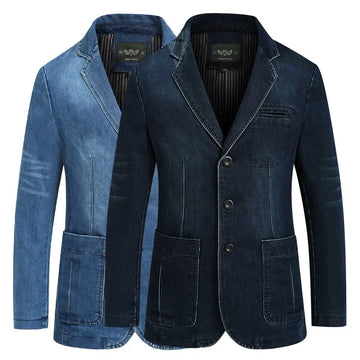Blazer Masculino de Algodão Denim - Casual e Elegante