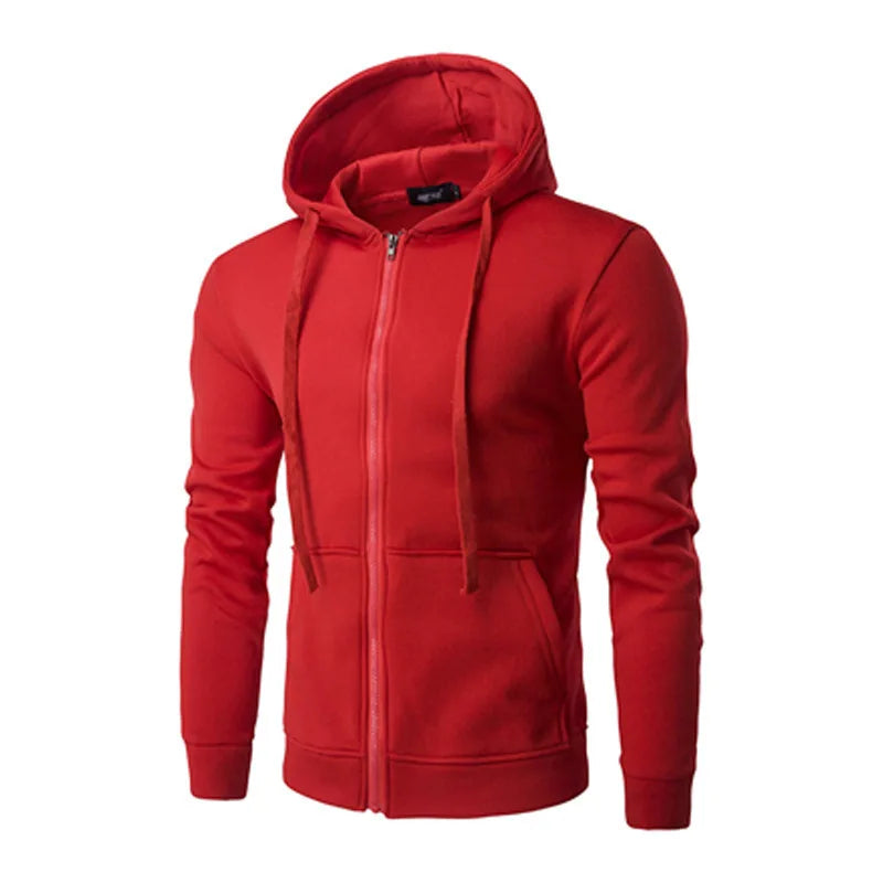 Moletom Masculino Slim Fit com Zíper e Capuz