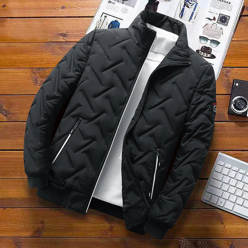 Jaqueta Masculina Acolchoada com Zíper - Inverno Quente