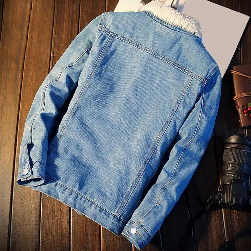 Jaqueta Jeans Masculina com Forro de Lã - Inverno