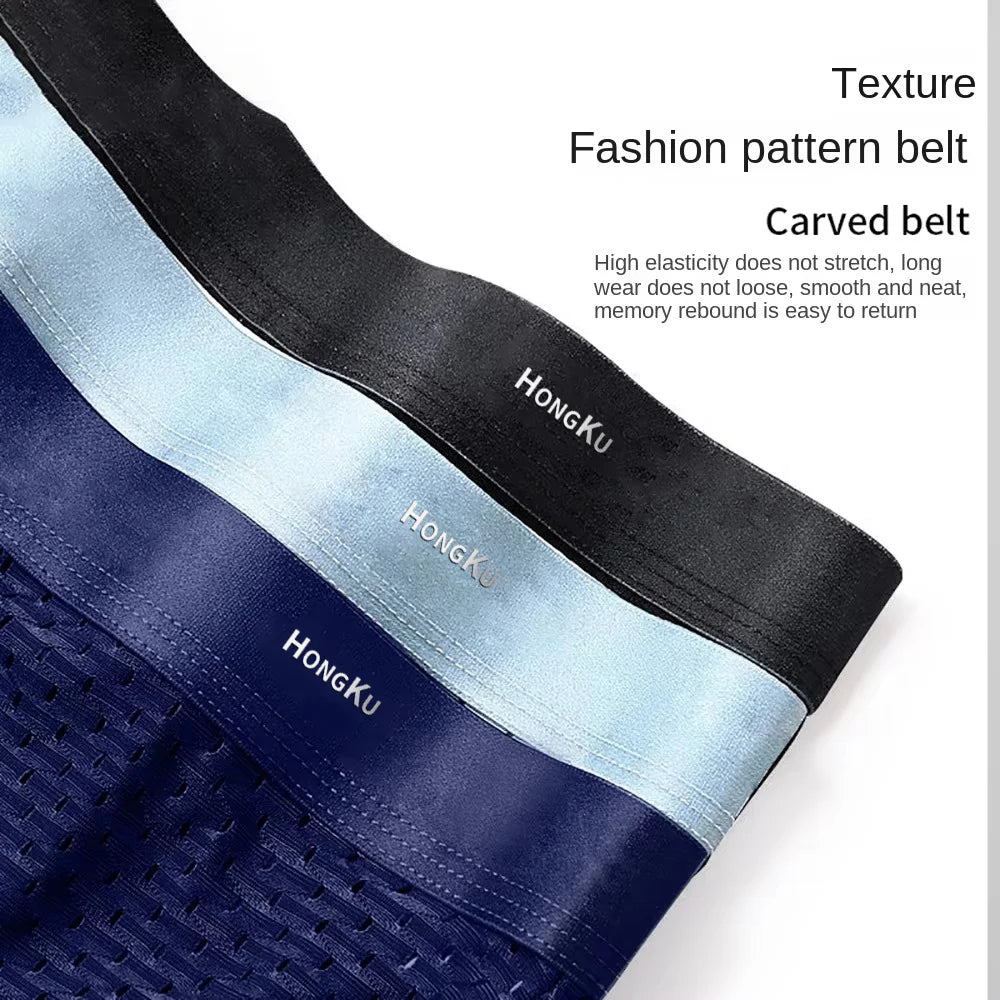 Cuecas Boxer Masculinas de Bambu com Bolsa Convexa U