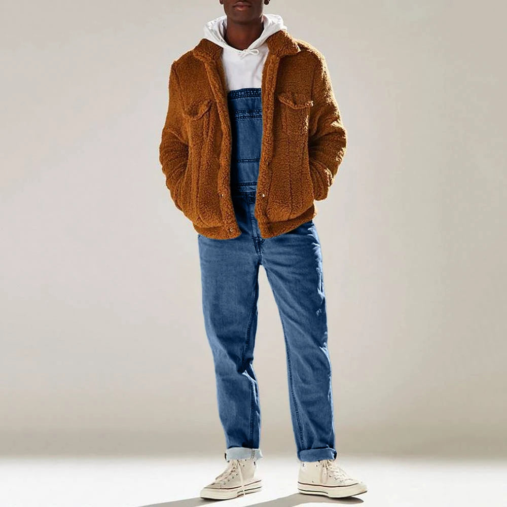 Macacão Jeans Masculino com Bolsos - Streetwear