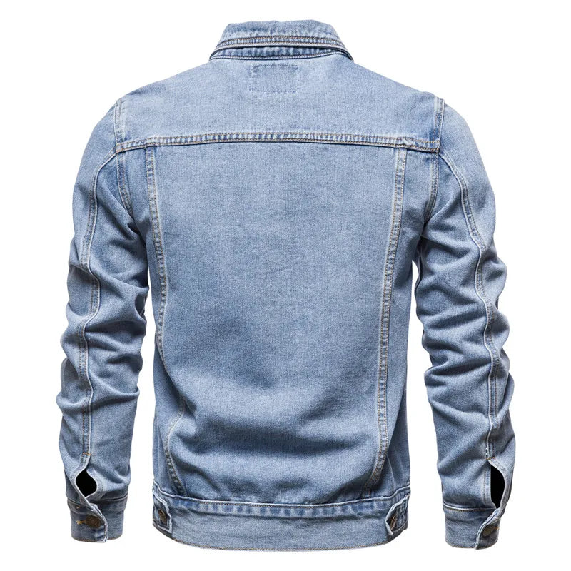 Jaqueta Jeans Slim Fit Masculina - Estilo Motociclista