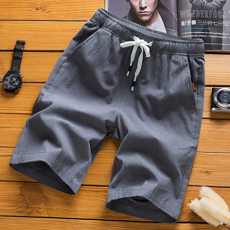 Shorts Masculinos de Linho e Algodão - Verão Casual
