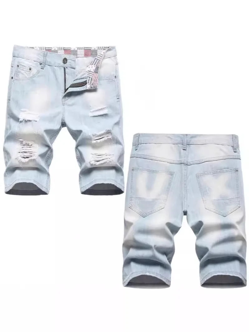 Shorts Jeans Masculino Stretch Azul Escuro Verão 2022