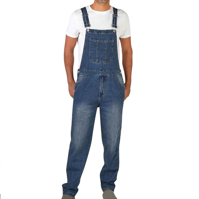 Macacão Jeans Masculino com Suspensórios - Alta Qualidade