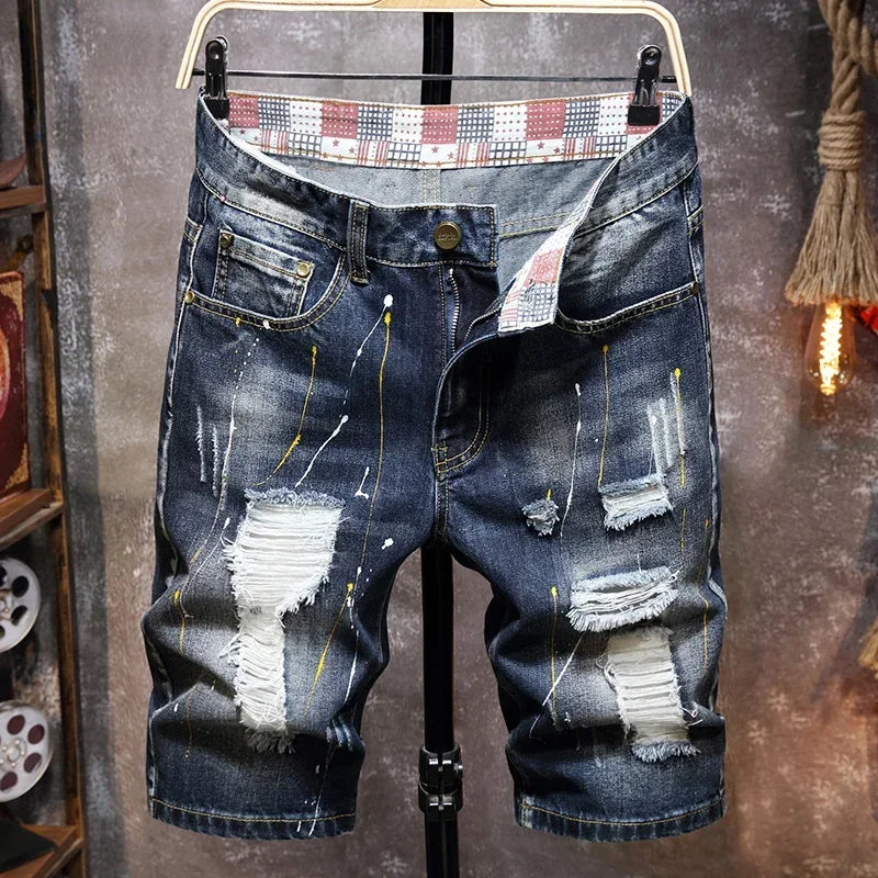 Shorts Jeans Rasgados Masculinos - Estilo Moderno