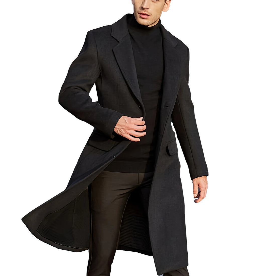 Casaco Masculino Britânico Longo e Elegante
