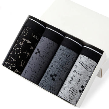 Cueca Boxer Masculina de Algodão - Conforto 4pcs