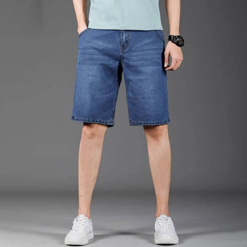 Shorts Jeans Masculino Casual com Multi-Bolsos