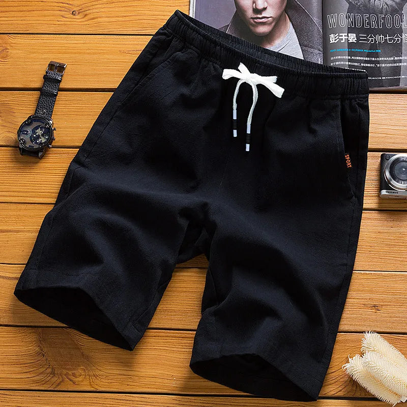 Shorts Masculinos de Linho e Algodão - Verão Casual