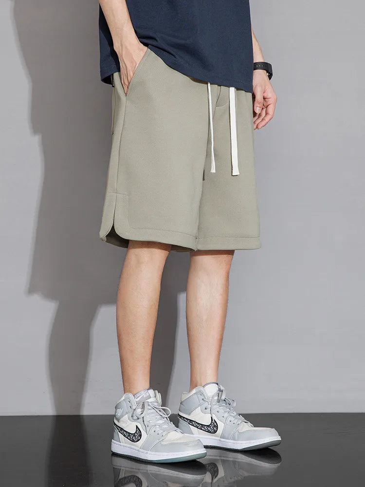 Calção Masculino Streetwear Monocromático com Cordão