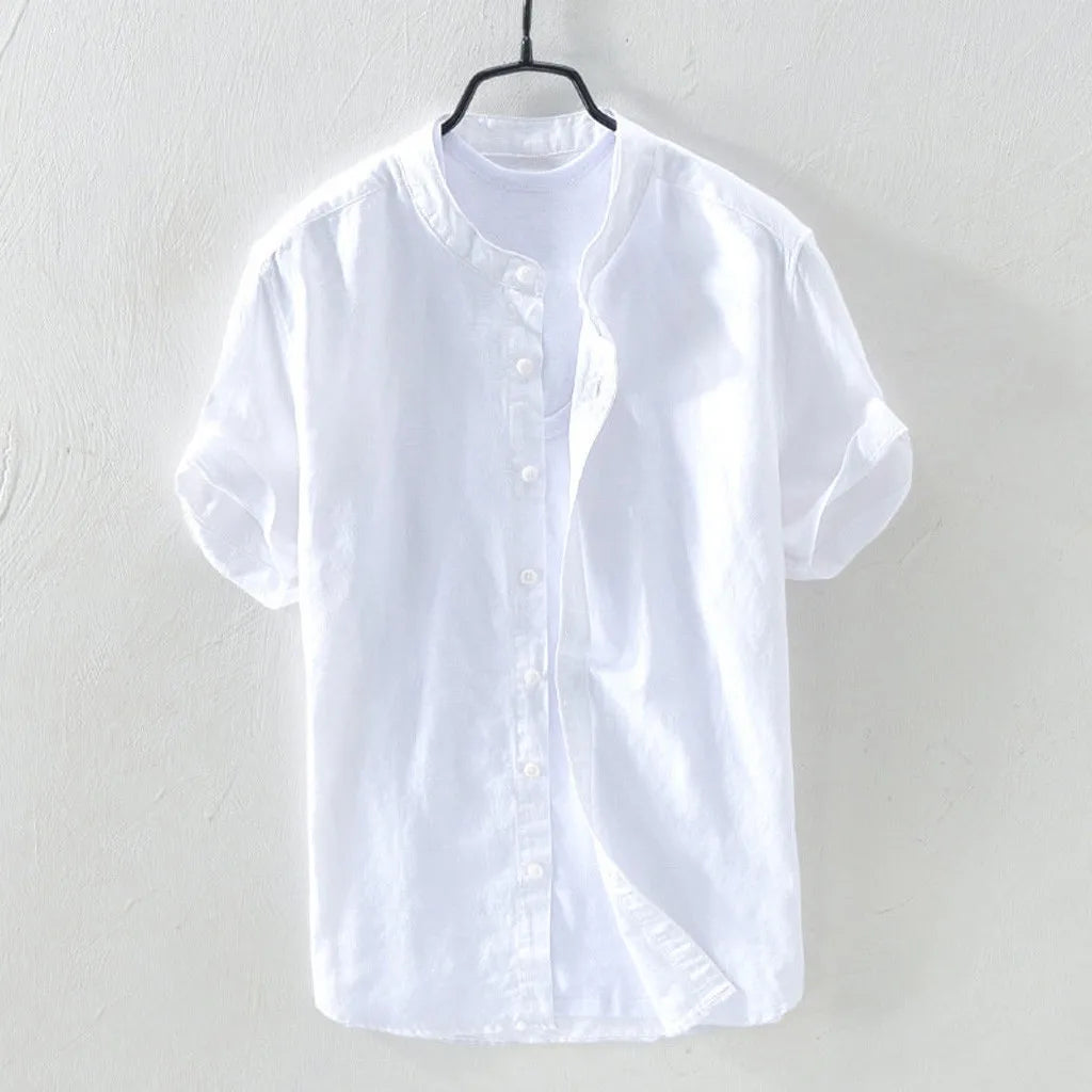 Camisa Masculina de Linho e Algodão - Casual e Confortável