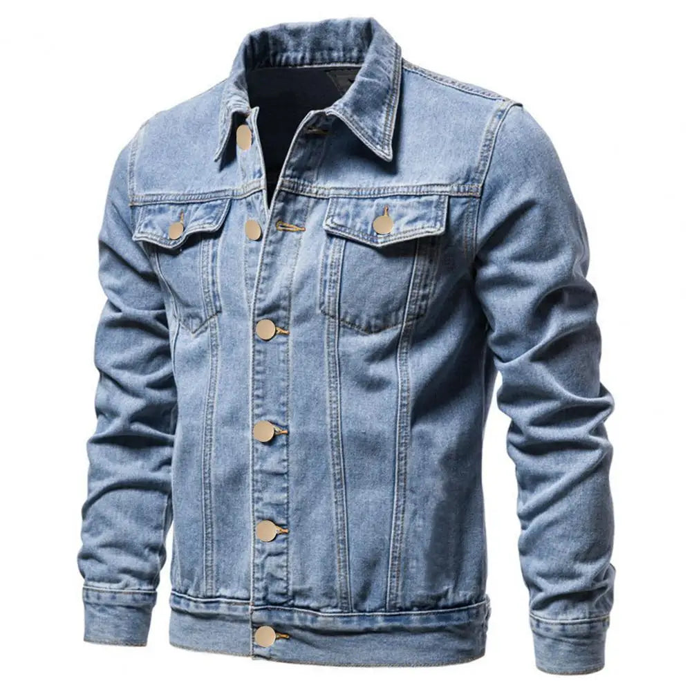 Jaqueta Jeans Masculina Estilo Motociclista