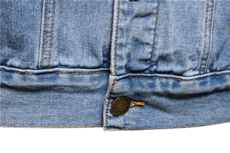 Jaqueta Jeans Masculina Oversized Estilo Motociclista
