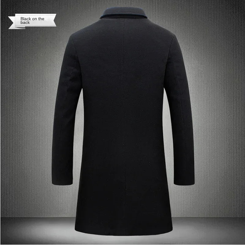 Casaco Longo Masculino de Algodão e Lã - Moda Casual