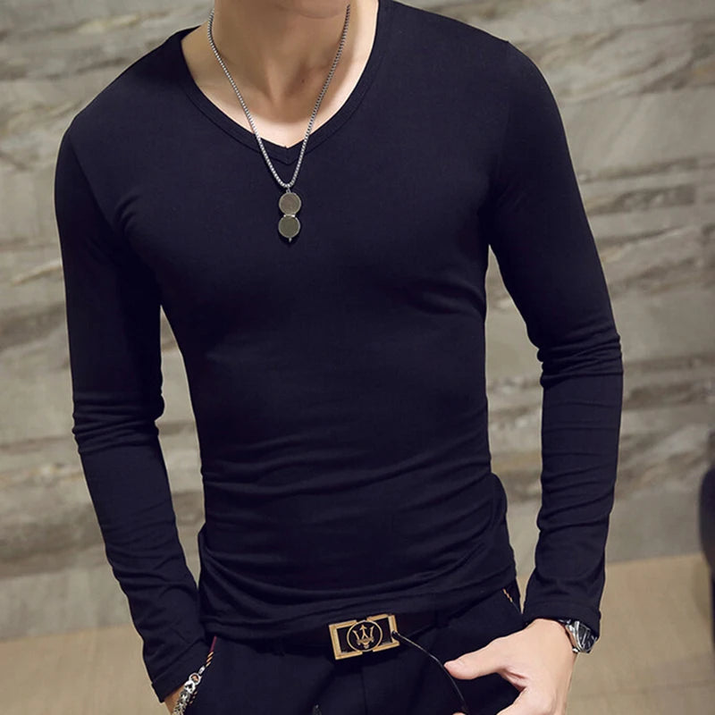 Camiseta Masculina Elástica de Manga Longa