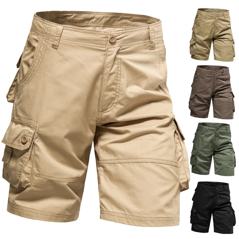 Shorts Masculinos de Praia com Bolsos Múltiplos