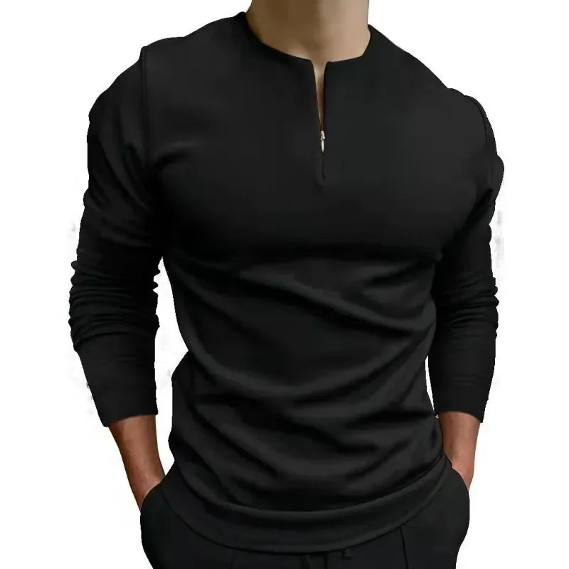 Camiseta Masculina Manga Longa com Zíper - Clássica
