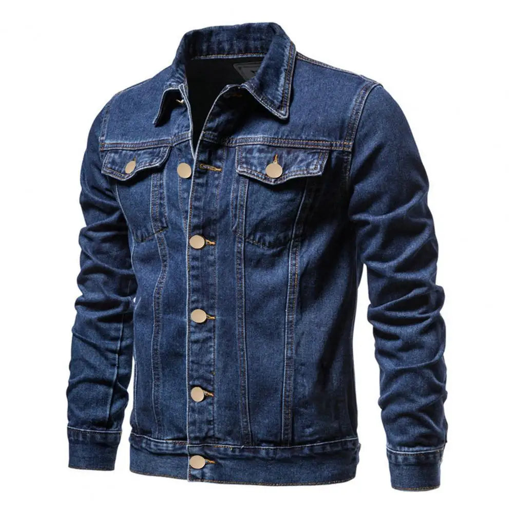 Jaqueta Jeans Masculina Estilo Motociclista