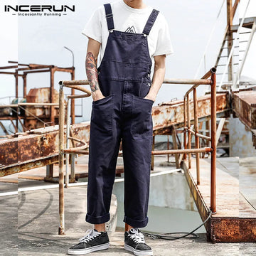 Macacão Masculino Multi Bolsos Streetwear Casual