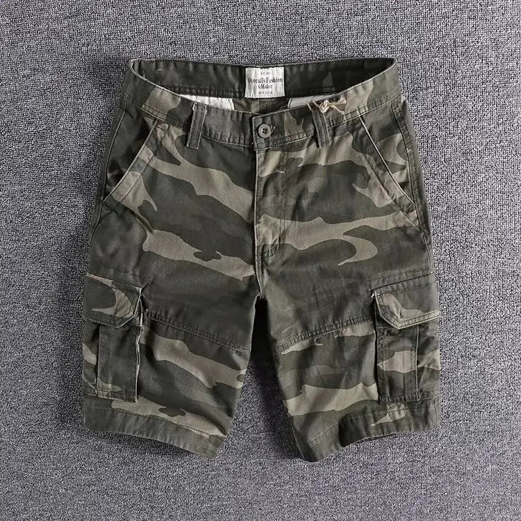 Shorts Masculinos Camuflados de Algodão - Harajuku