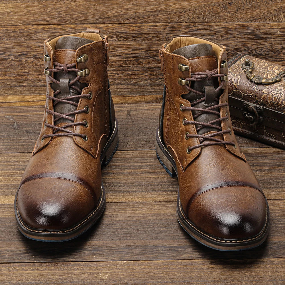 Size 7-13  Fashion Comfortable2024 Brand Leather  Men Boots  #AL606