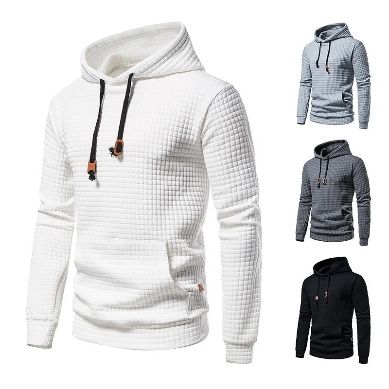 Moletom Masculino com Capuz de Patchwork Colorido