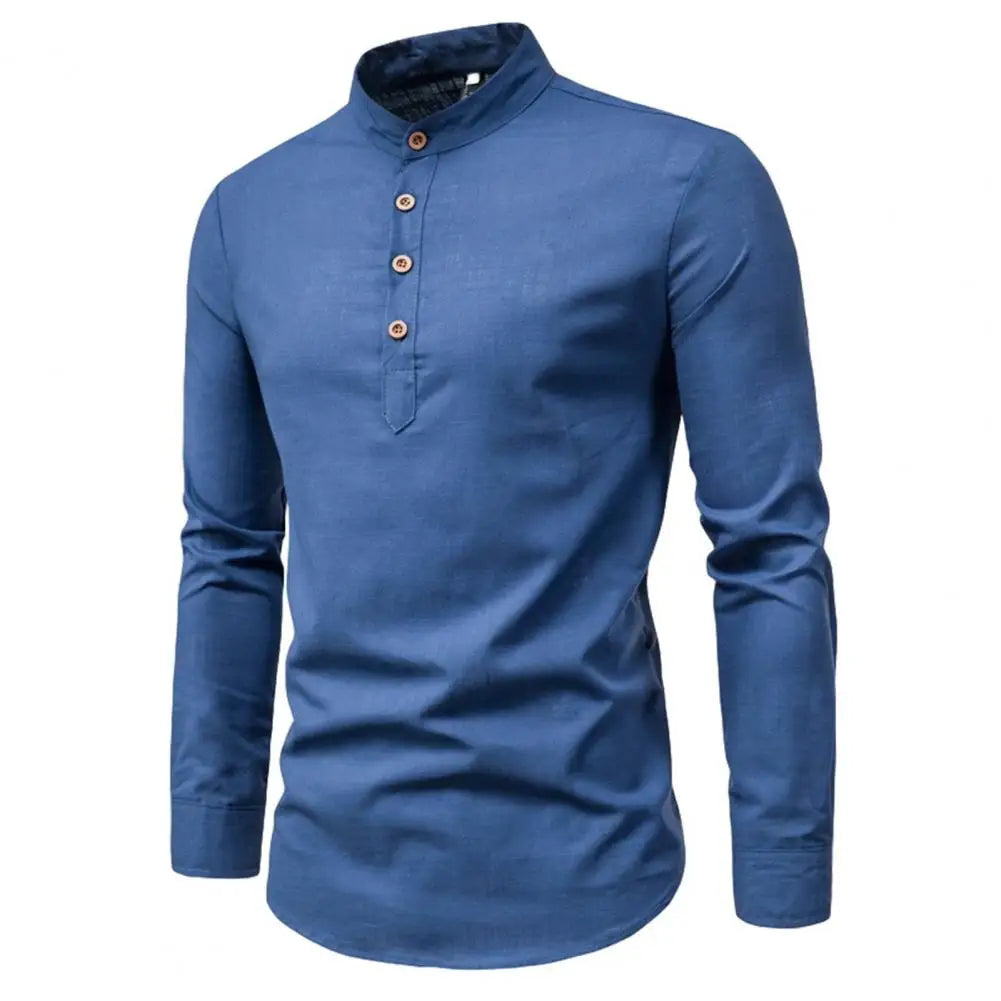 Camisa Masculina de Gola Alta - Estilo e Conforto