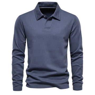 Camisa Polo Masculina Casual de Manga Longa