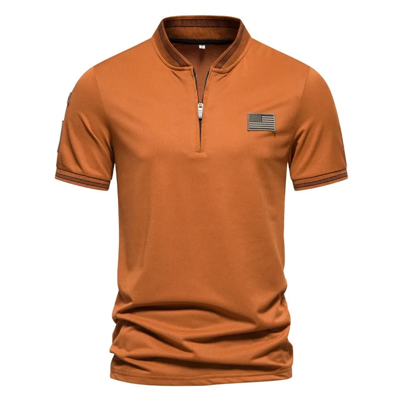 Camiseta Masculina com Gola de Zíper - Casual e Moderna