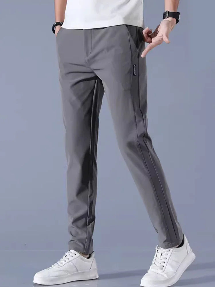 Calça Masculina Casual de Perna Reta - Estilo Profissional