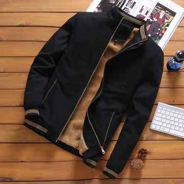 Jaqueta Masculina Slim Fit de Algodão com Forro de Lã